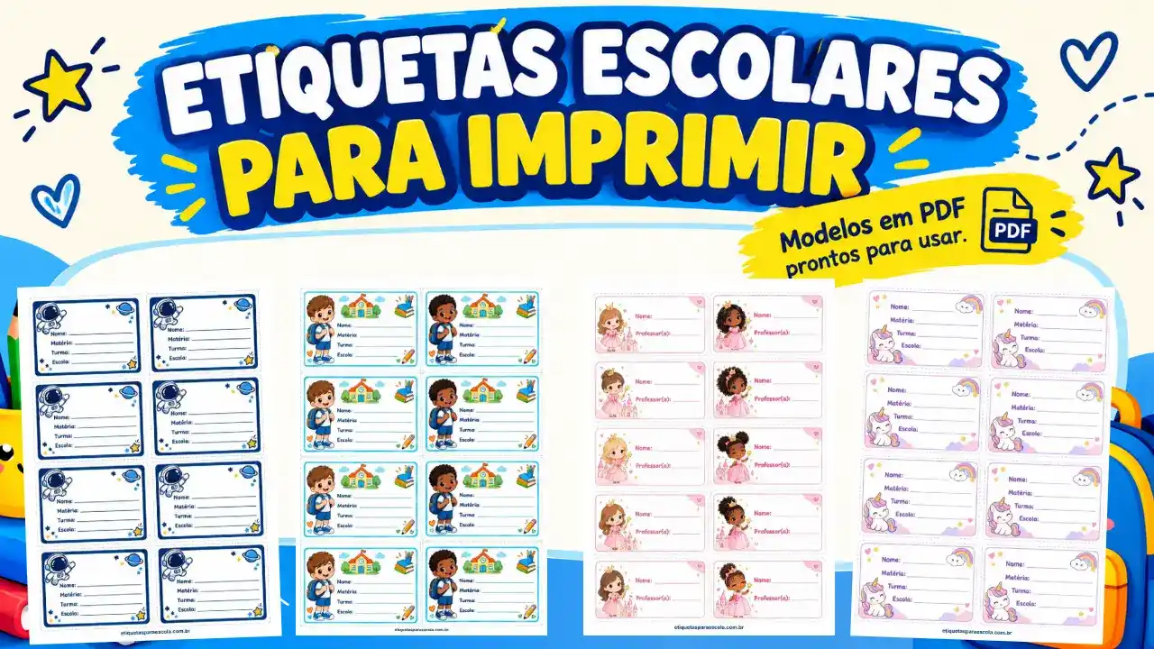 Etiquetas escolares para imprimir em PDF